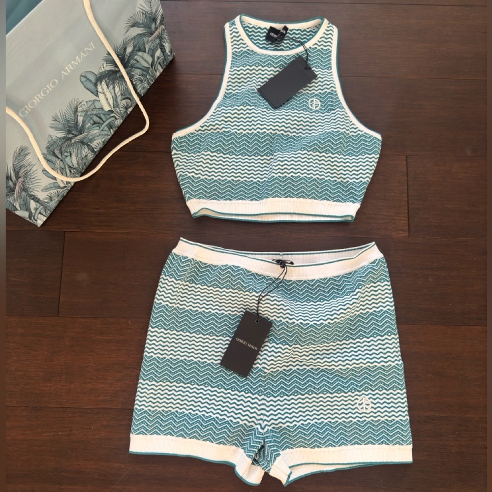 GIORGIO ARMANI knit short and top set